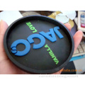 high sale embossed words customized 3d logo shaped silicone coaster